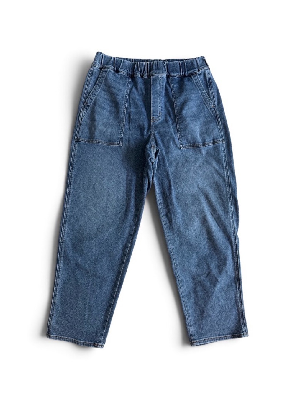 MADEWELL Jeans Women’s Large Pull On Elastic Waist Relaxed Medium Blue Denim